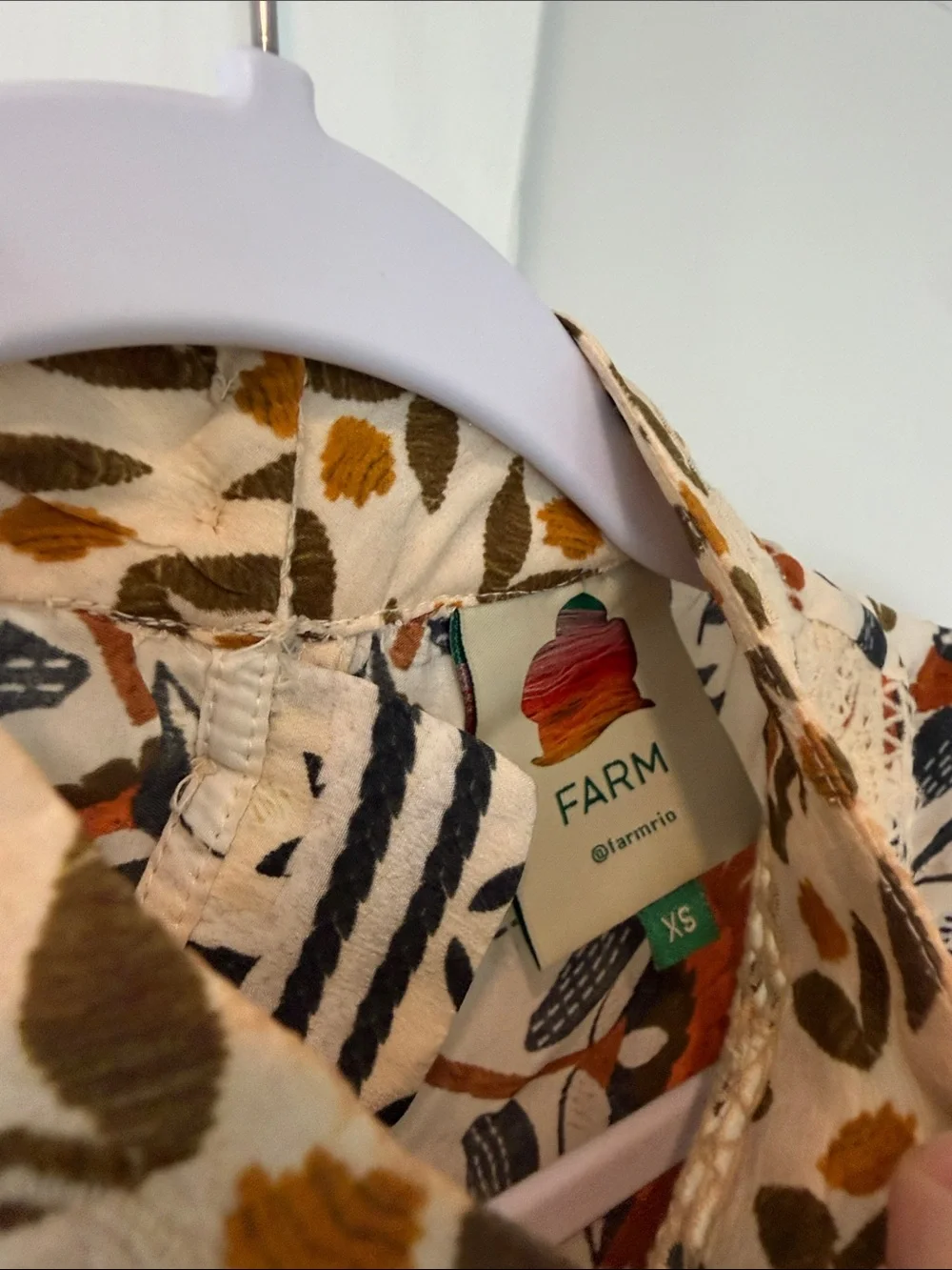 FARM Rio Sand Palms Paradise High Neck Blouse